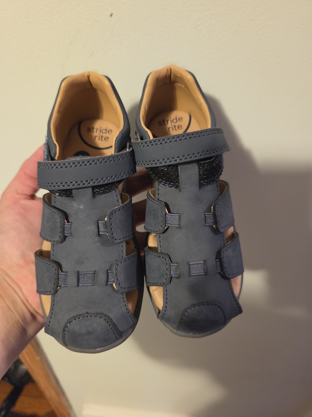 10W Stride Rite Kids' Navy Blue Velcro Sandals